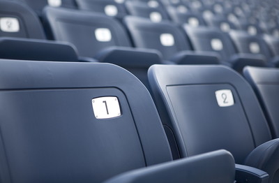 Numbered Blue Stadium Seats