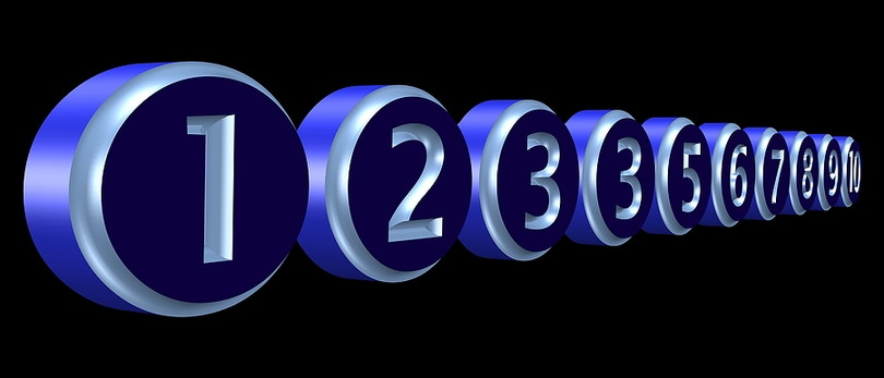 3D Blue Number Buttons